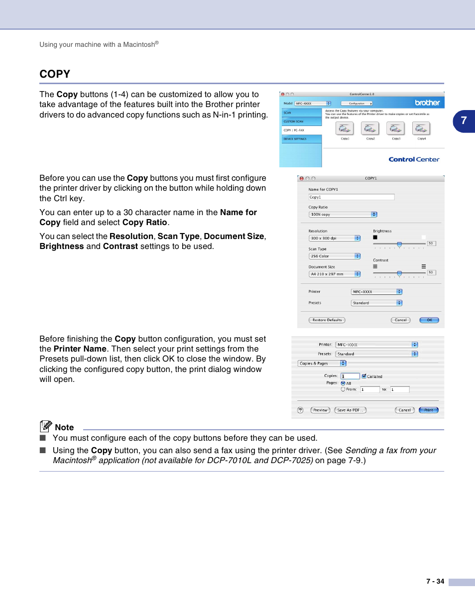 Copy, Copy -34, 7copy | Brother DCP-7010L User Manual | Page 113 / 117