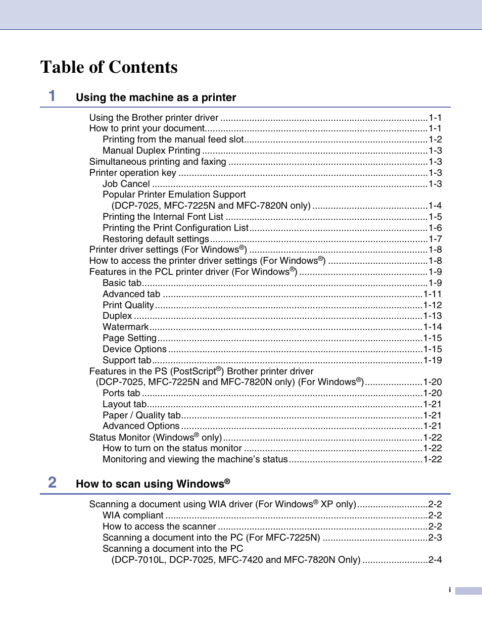 Brother DCP-7010L User Manual | Page 2 / 117