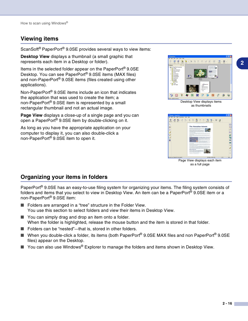 Viewing items, Organizing your items in folders, 2viewing items | Brother DCP-7010L User Manual | Page 43 / 117
