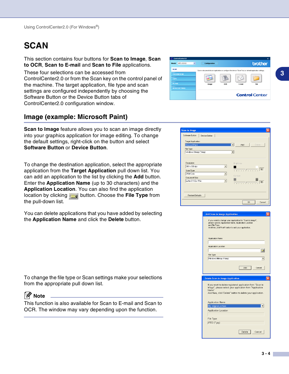 Scan, Image (example: microsoft paint), Scan -4 | Image (example: microsoft paint) -4 | Brother DCP-7010L User Manual | Page 49 / 117