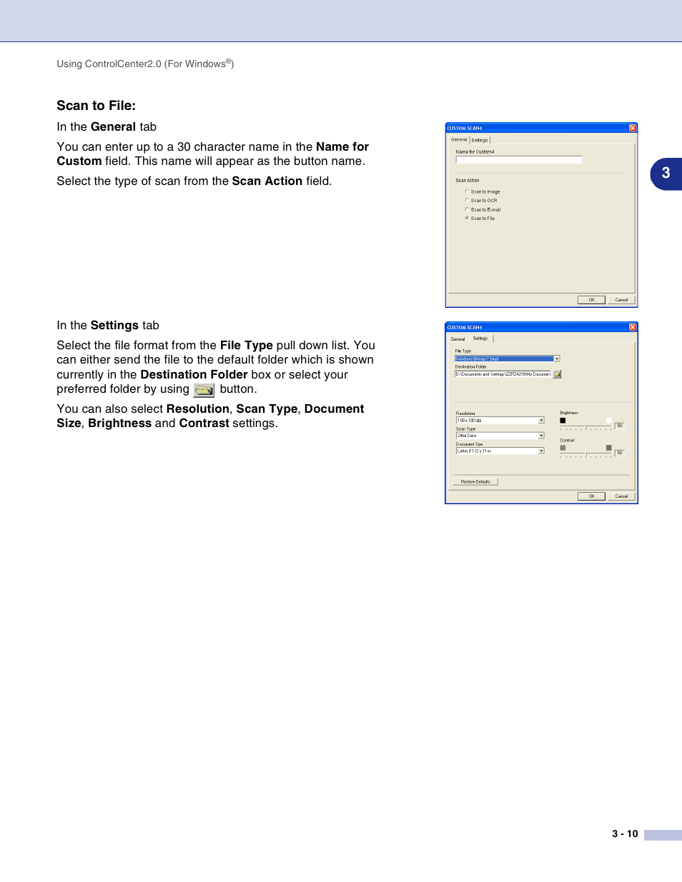 Scan to file | Brother DCP-7010L User Manual | Page 55 / 117