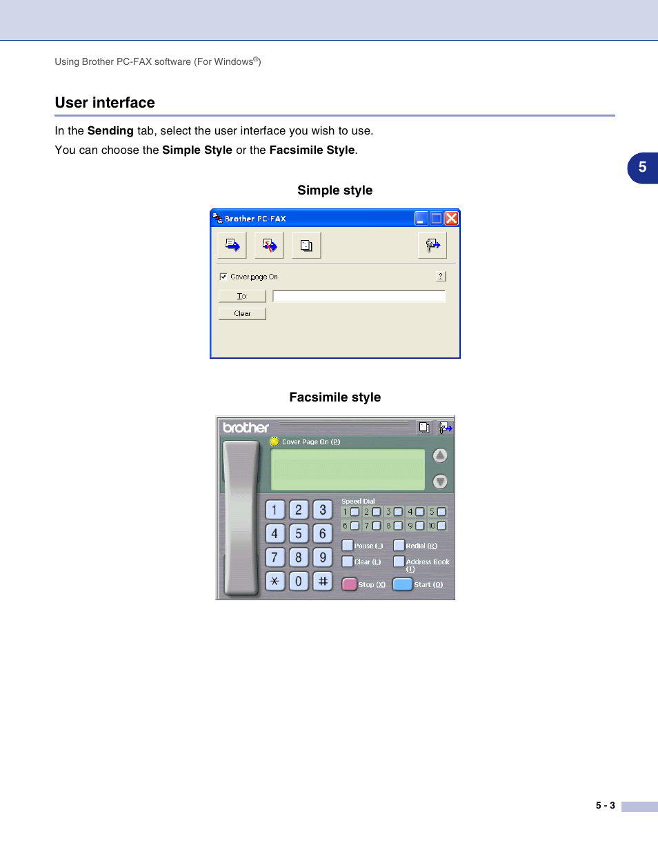 User interface, User interface -3, 5user interface | Brother DCP-7010L User Manual | Page 63 / 117