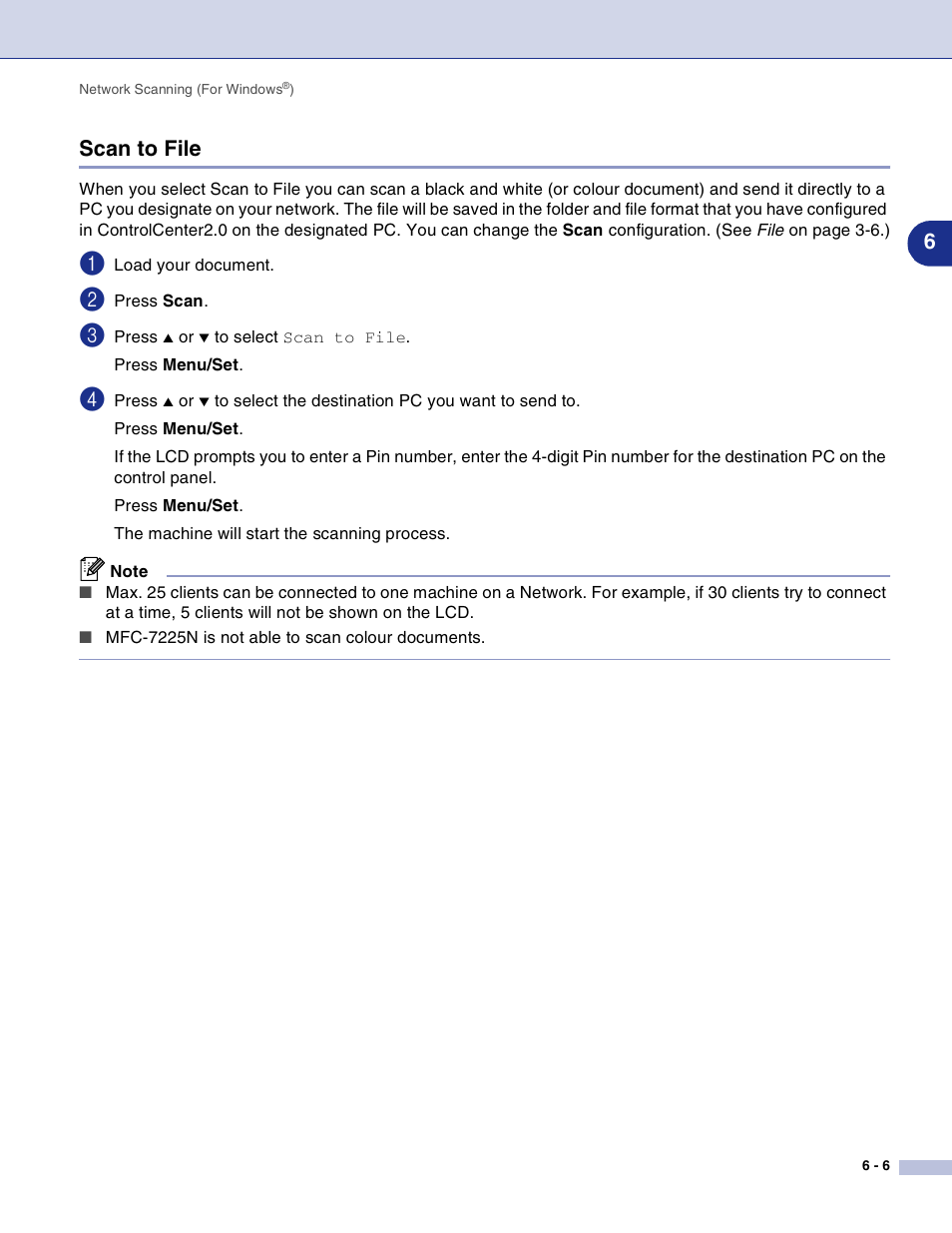 Scan to file, Scan to file -6, 6scan to file | Brother DCP-7010L User Manual | Page 79 / 117