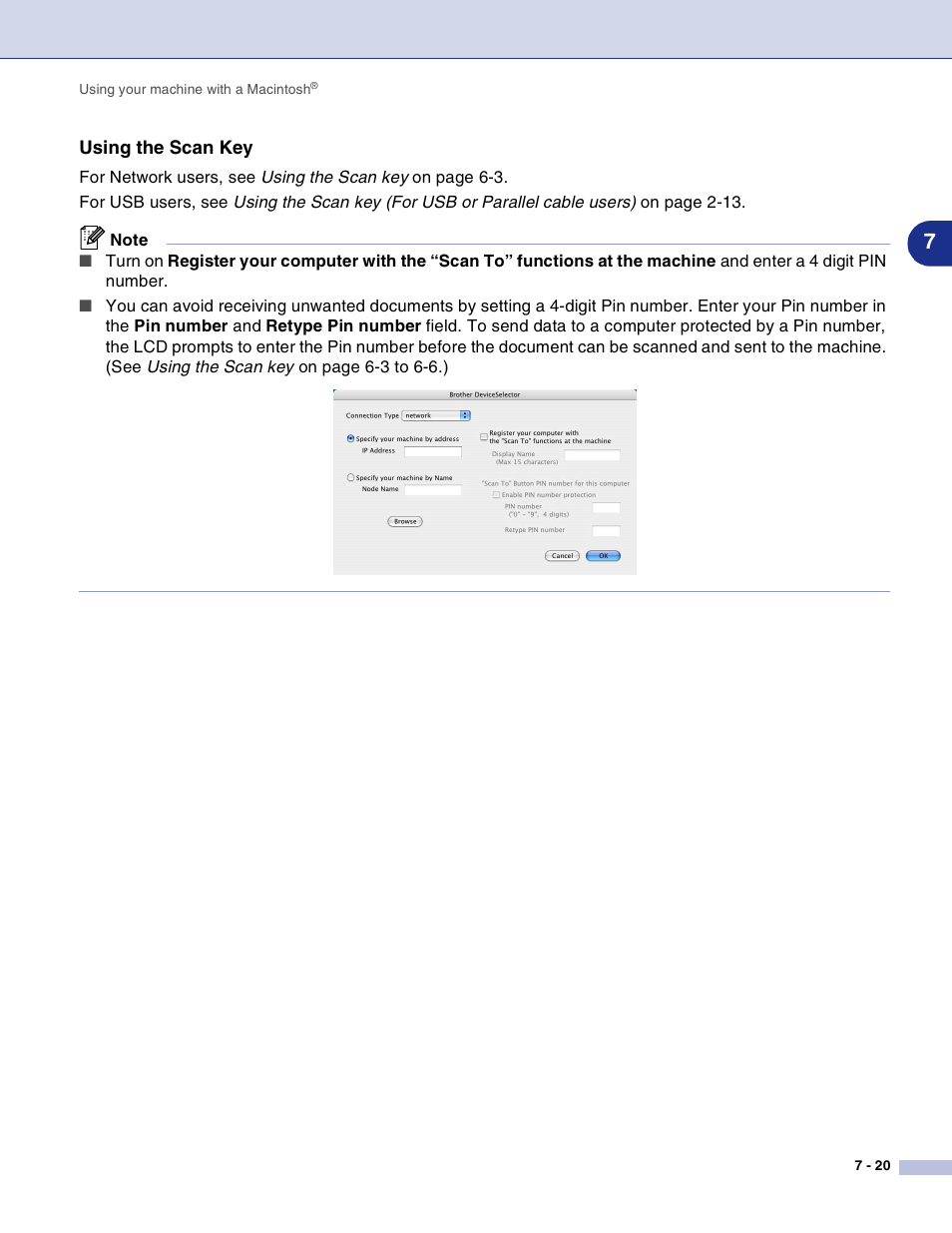 Using the scan key | Brother DCP-7010L User Manual | Page 99 / 117