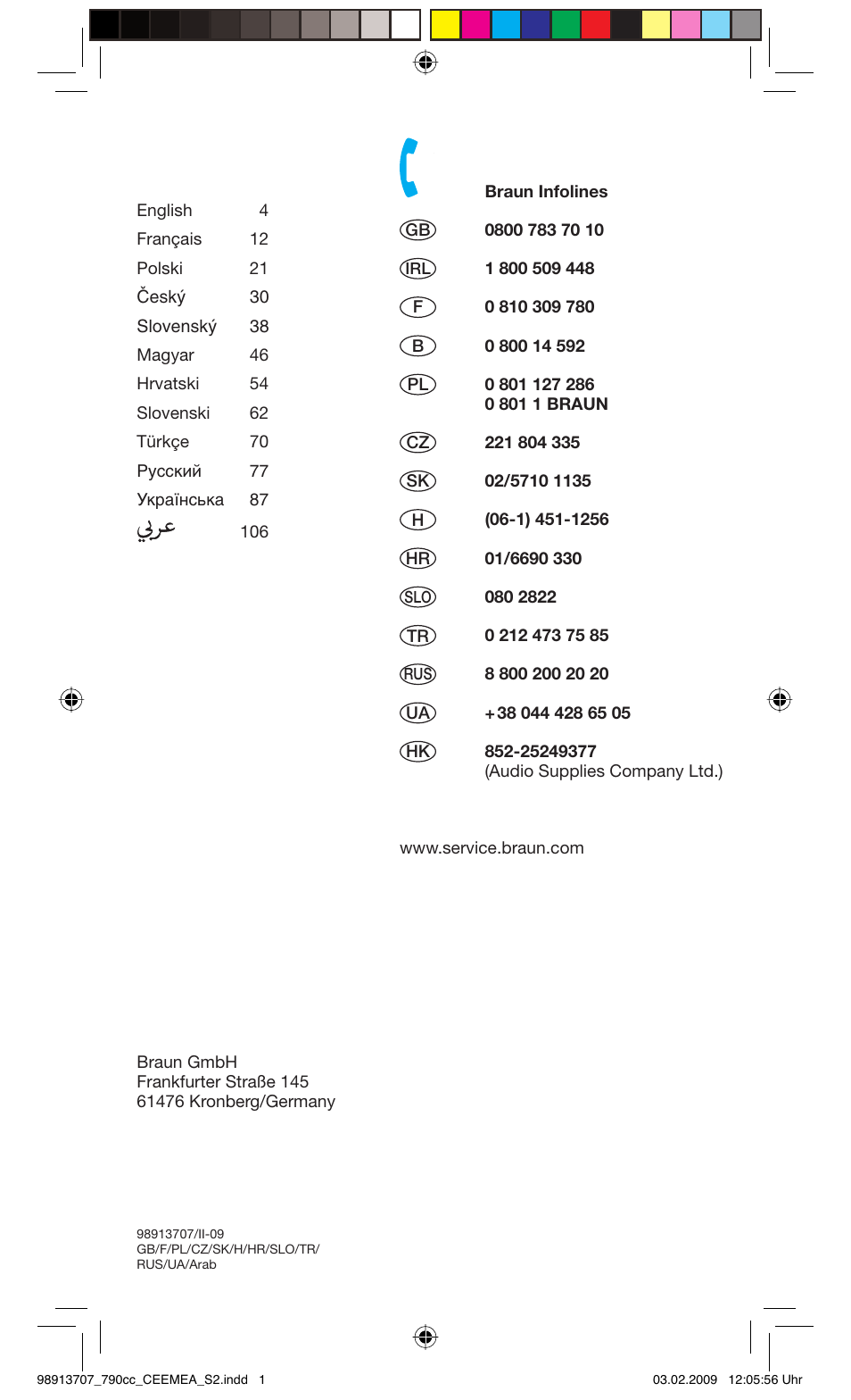 Braun 790cc Series 7 User Manual | Page 2 / 106