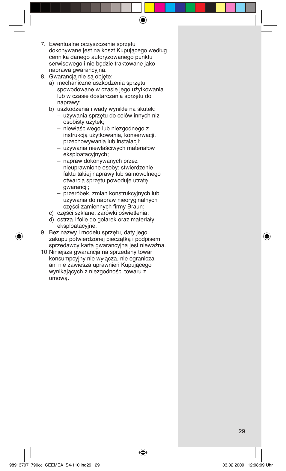 Braun 790cc Series 7 User Manual | Page 29 / 106
