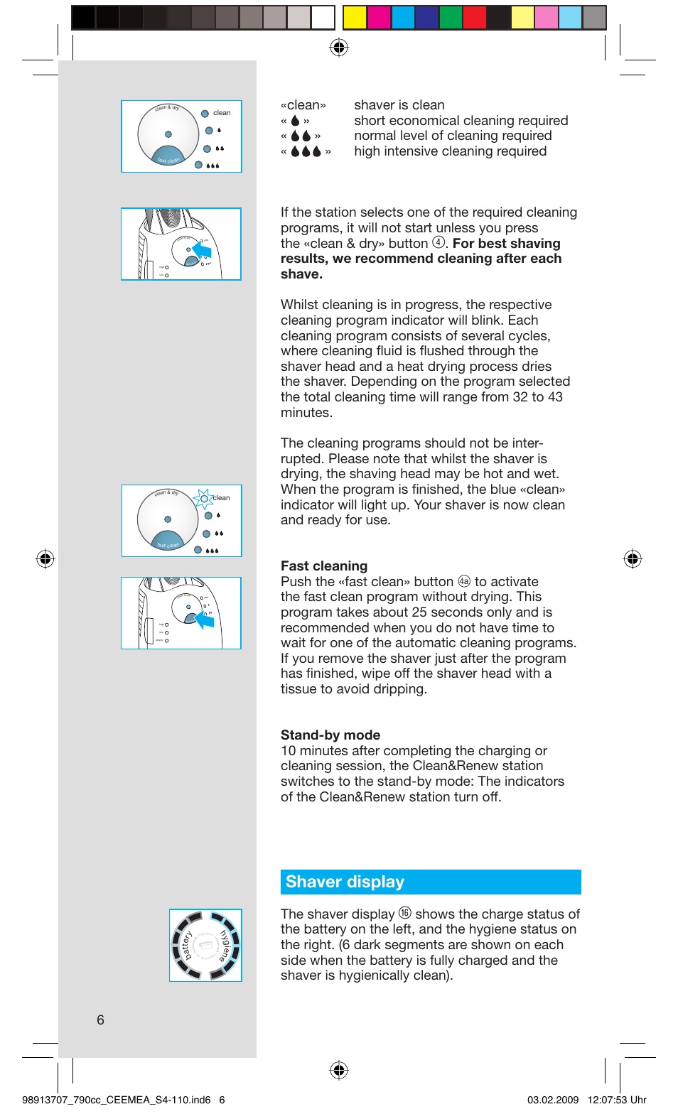 Shaver display, The shaver display | Braun 790cc Series 7 User Manual | Page 6 / 106