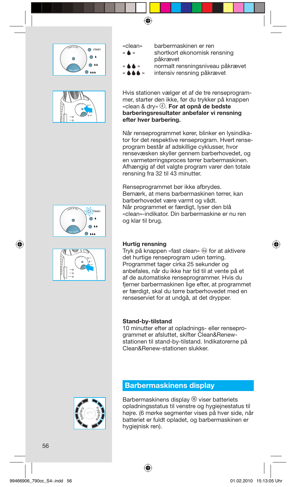 Barbermaskinens display | Braun 790cc-3 Series 7 User Manual | Page 56 / 101