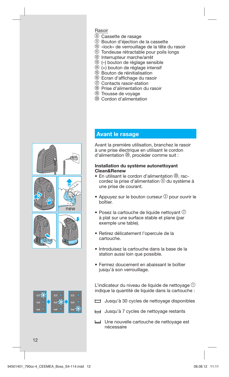 Avant le rasage | Braun 790cc-4 Series 7  RU User Manual | Page 12 / 110