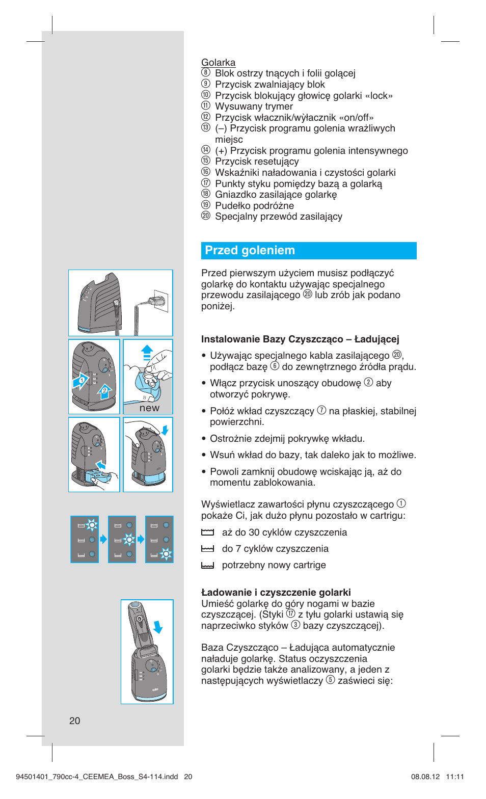 Przed goleniem | Braun 790cc-4 Series 7  RU User Manual | Page 20 / 110