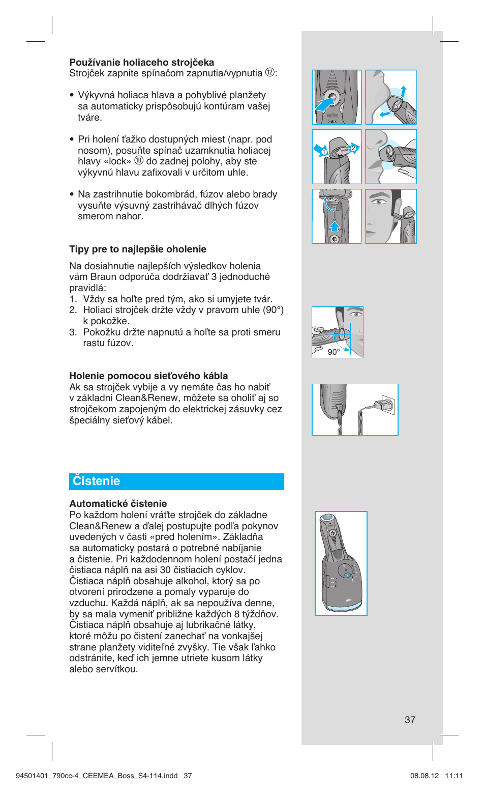 Čistenie | Braun 790cc-4 Series 7  RU User Manual | Page 37 / 110