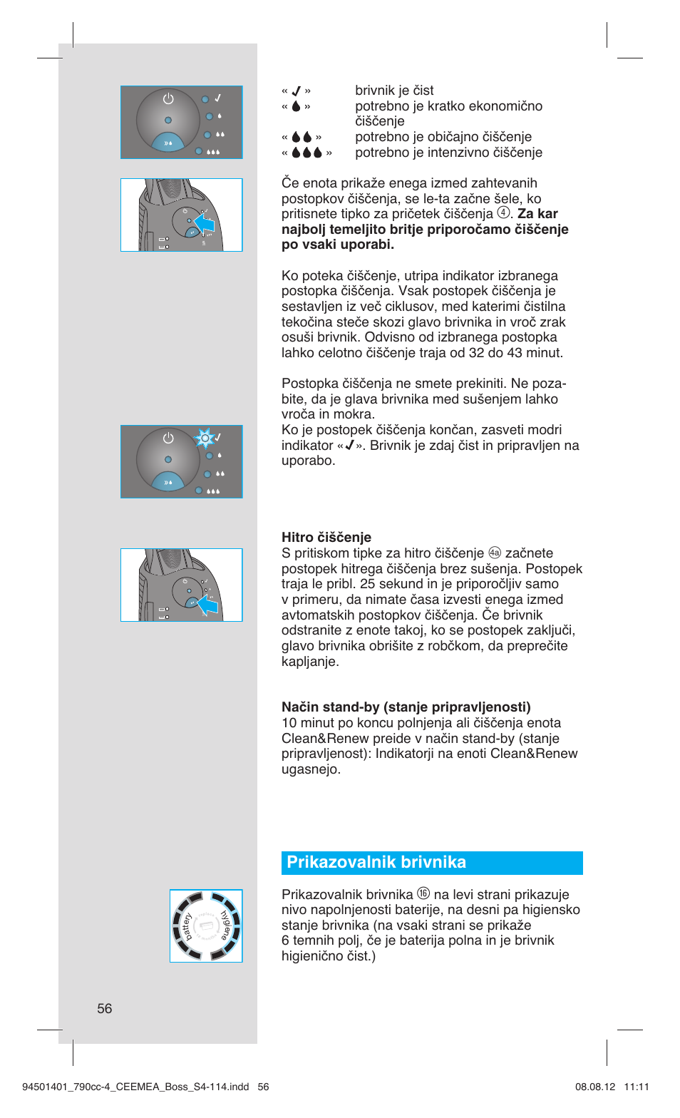 Prikazovalnik brivnika | Braun 790cc-4 Series 7  RU User Manual | Page 56 / 110