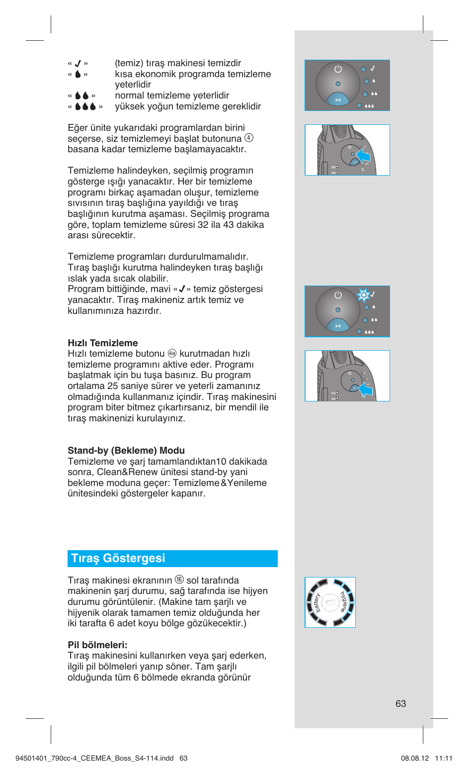 Tıraş göstergesi | Braun 790cc-4 Series 7  RU User Manual | Page 63 / 110