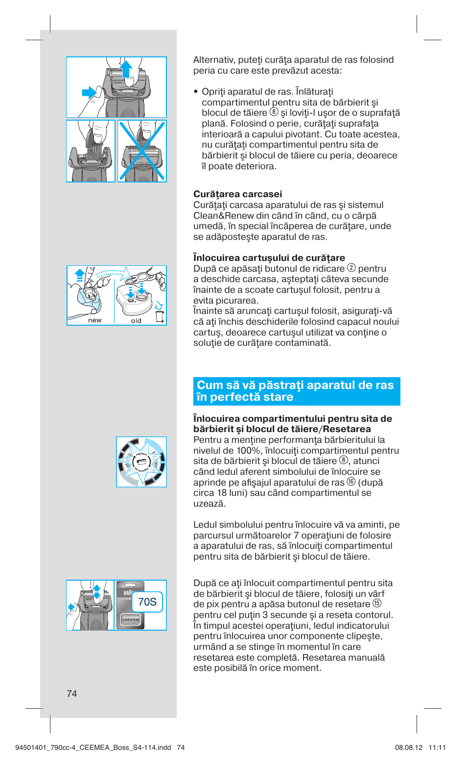 Braun 790cc-4 Series 7  RU User Manual | Page 74 / 110