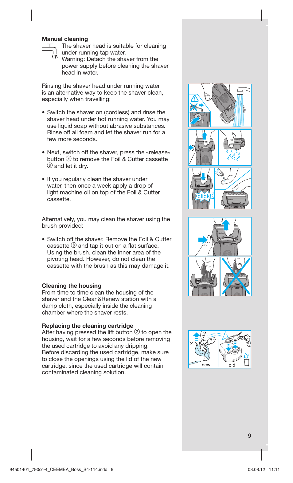 Click | Braun 790cc-4 Series 7  RU User Manual | Page 9 / 110