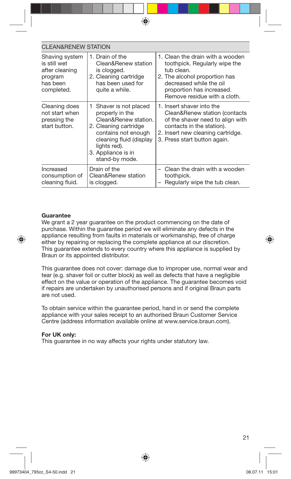 Braun 795cc-3 Series 7 User Manual | Page 21 / 49