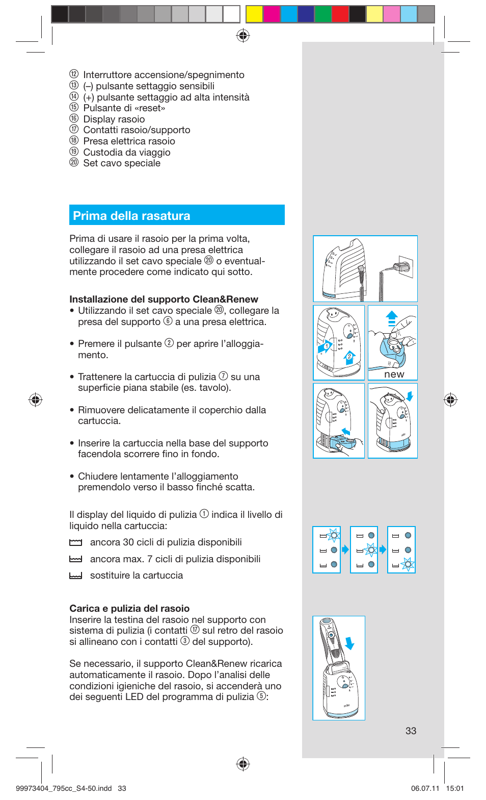 Prima della rasatura | Braun 795cc-3 Series 7 User Manual | Page 33 / 49