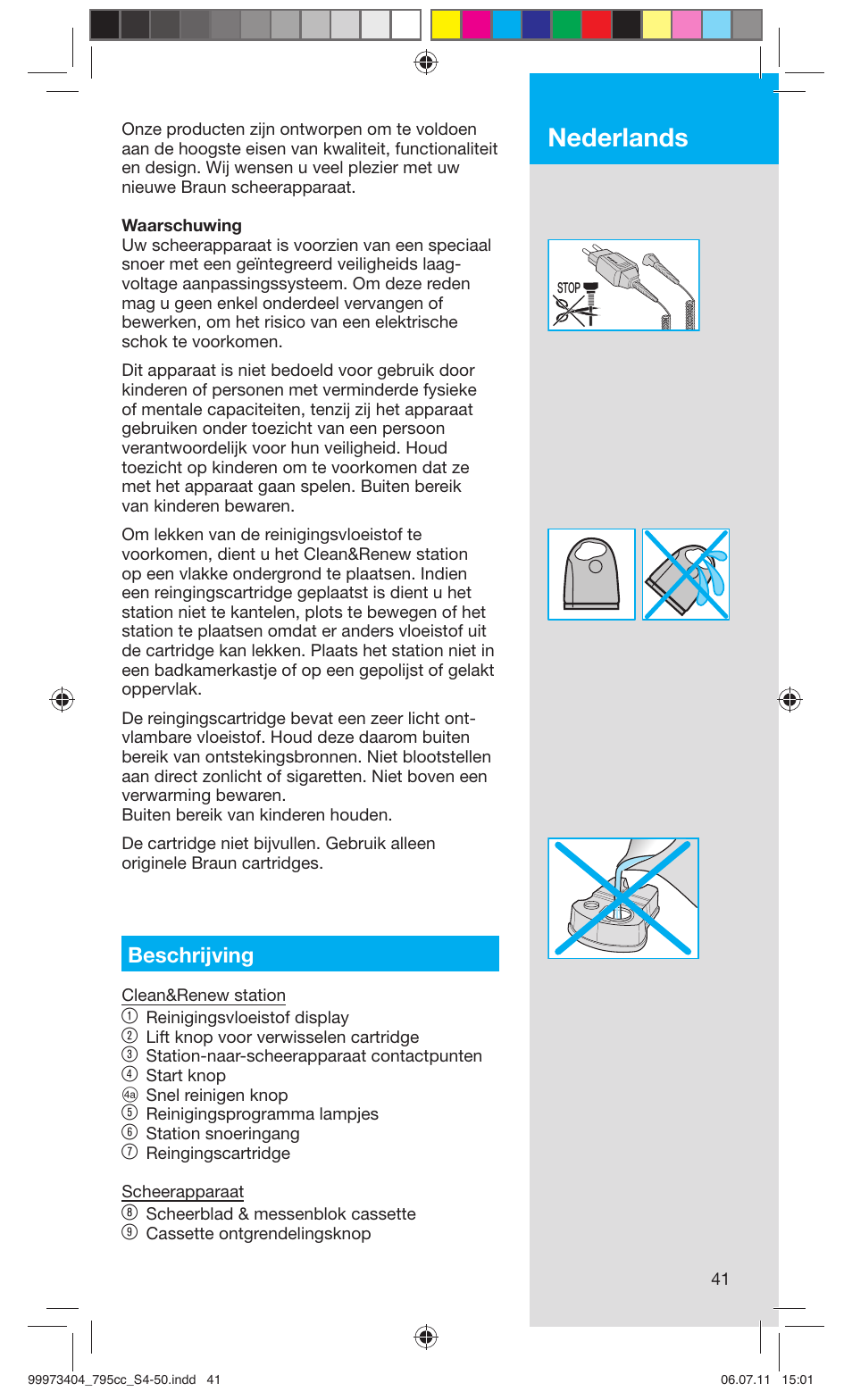 Nederlands, Beschrijving | Braun 795cc-3 Series 7 User Manual | Page 41 / 49