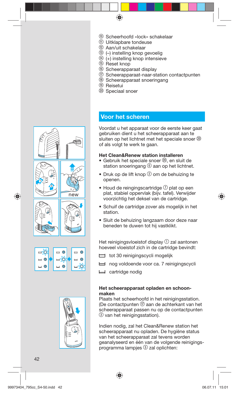 Voor het scheren | Braun 795cc-3 Series 7 User Manual | Page 42 / 49