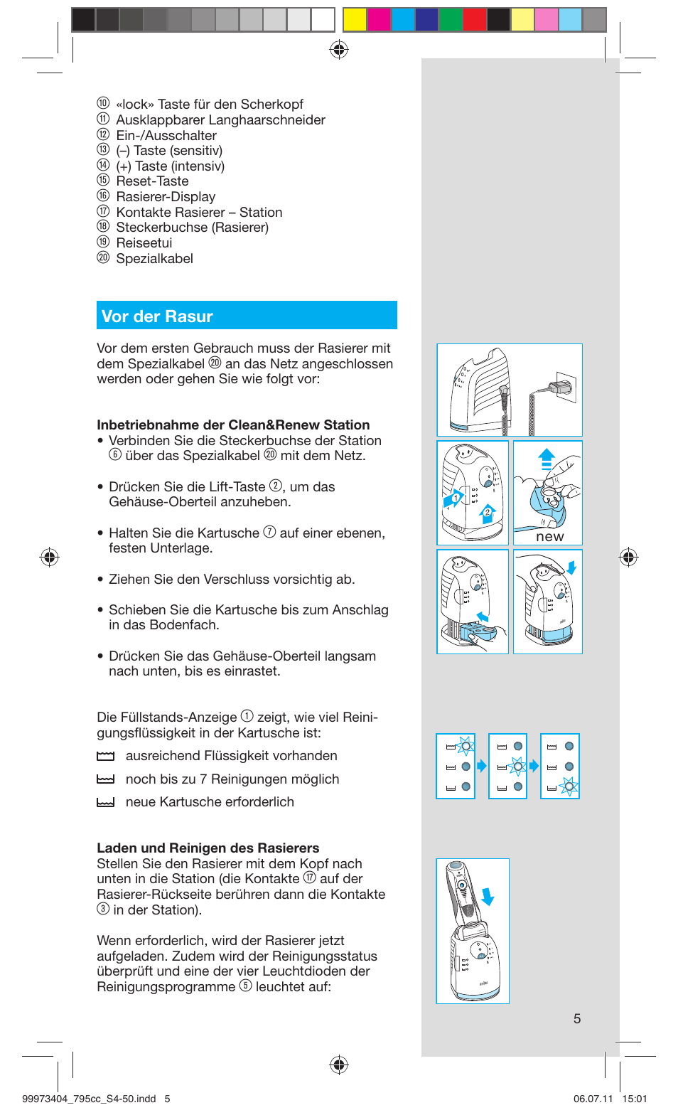 Vor der rasur | Braun 795cc-3 Series 7 User Manual | Page 5 / 49