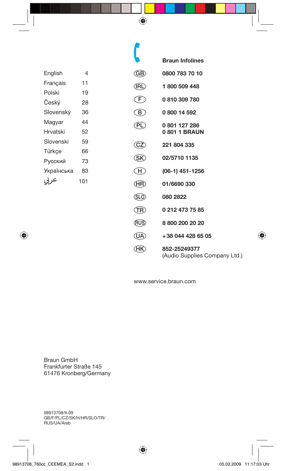 Braun 760cc Series 7 User Manual | Page 2 / 101