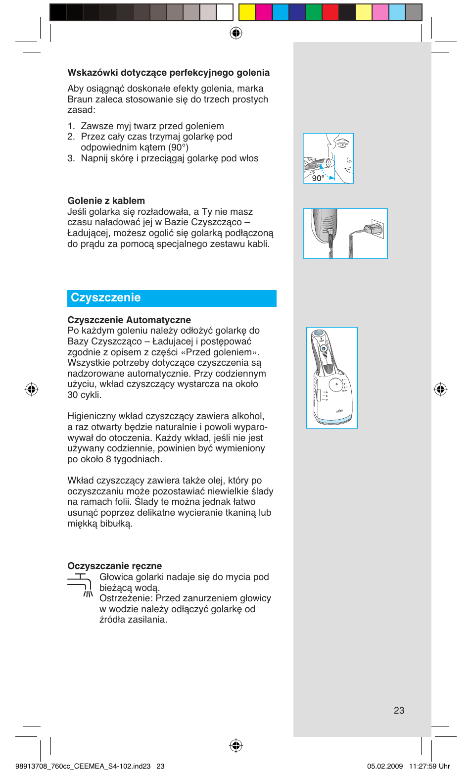 Czyszczenie, Rese t | Braun 760cc Series 7 User Manual | Page 23 / 101