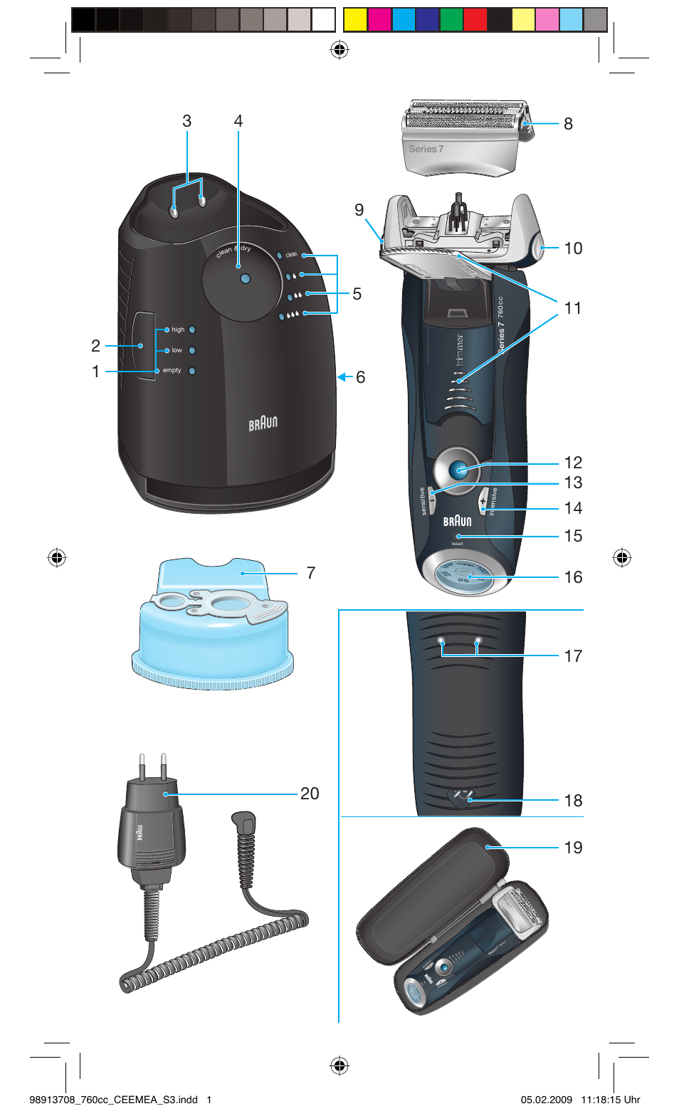 Braun 760cc Series 7 User Manual | Page 3 / 101