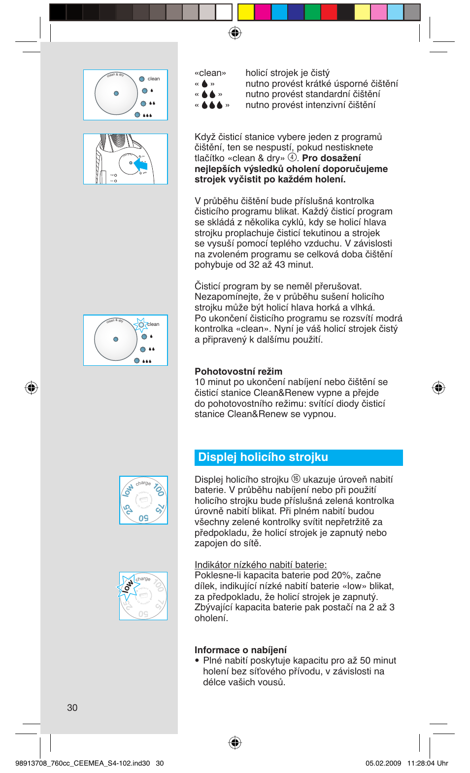 Displej holicího strojku | Braun 760cc Series 7 User Manual | Page 30 / 101