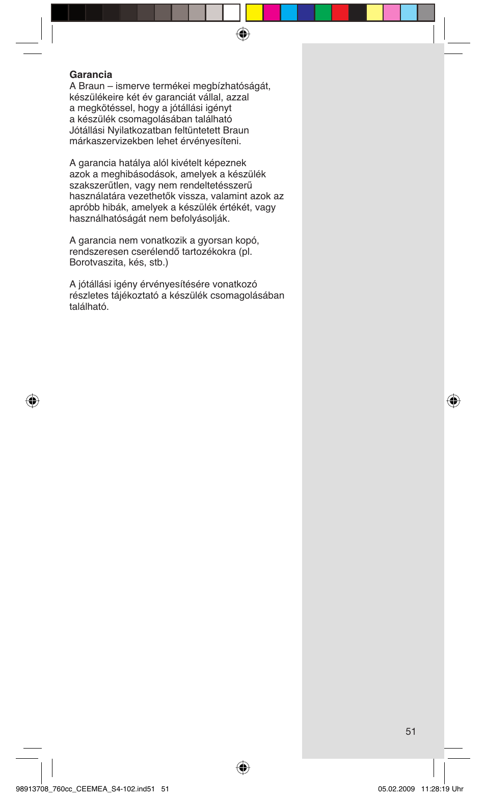 Braun 760cc Series 7 User Manual | Page 51 / 101