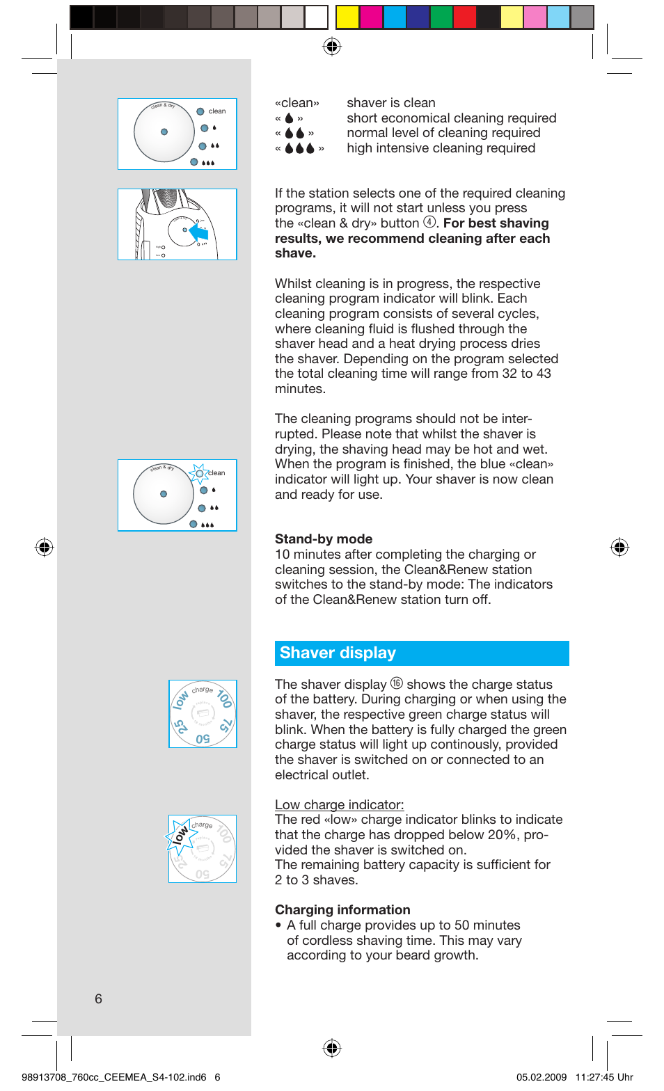 Shaver display, The shaver display | Braun 760cc Series 7 User Manual | Page 6 / 101