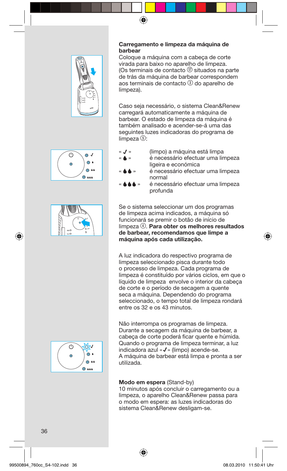 Braun 760cc-4  Series 7 User Manual | Page 36 / 101