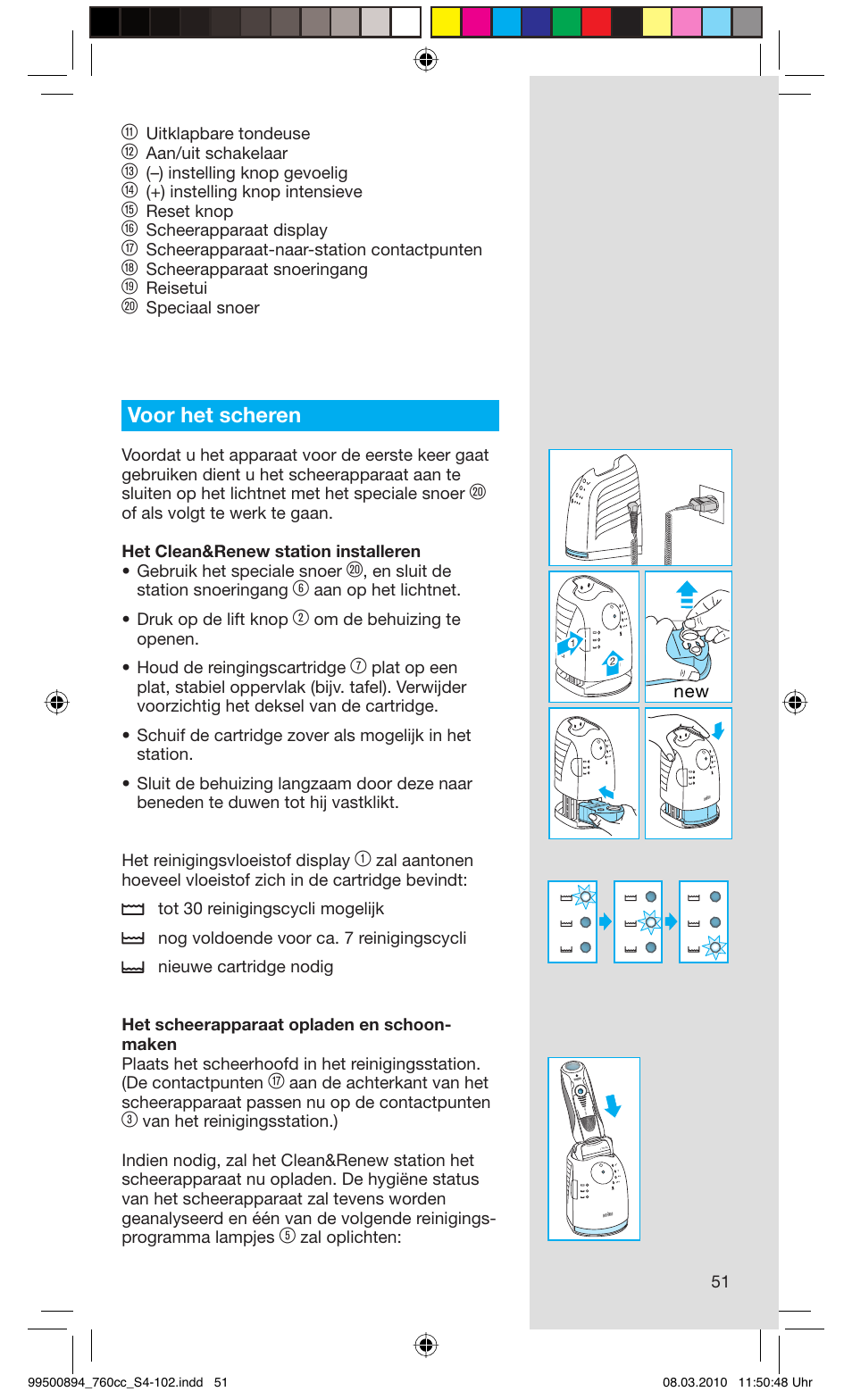 Voor het scheren | Braun 760cc-4  Series 7 User Manual | Page 51 / 101