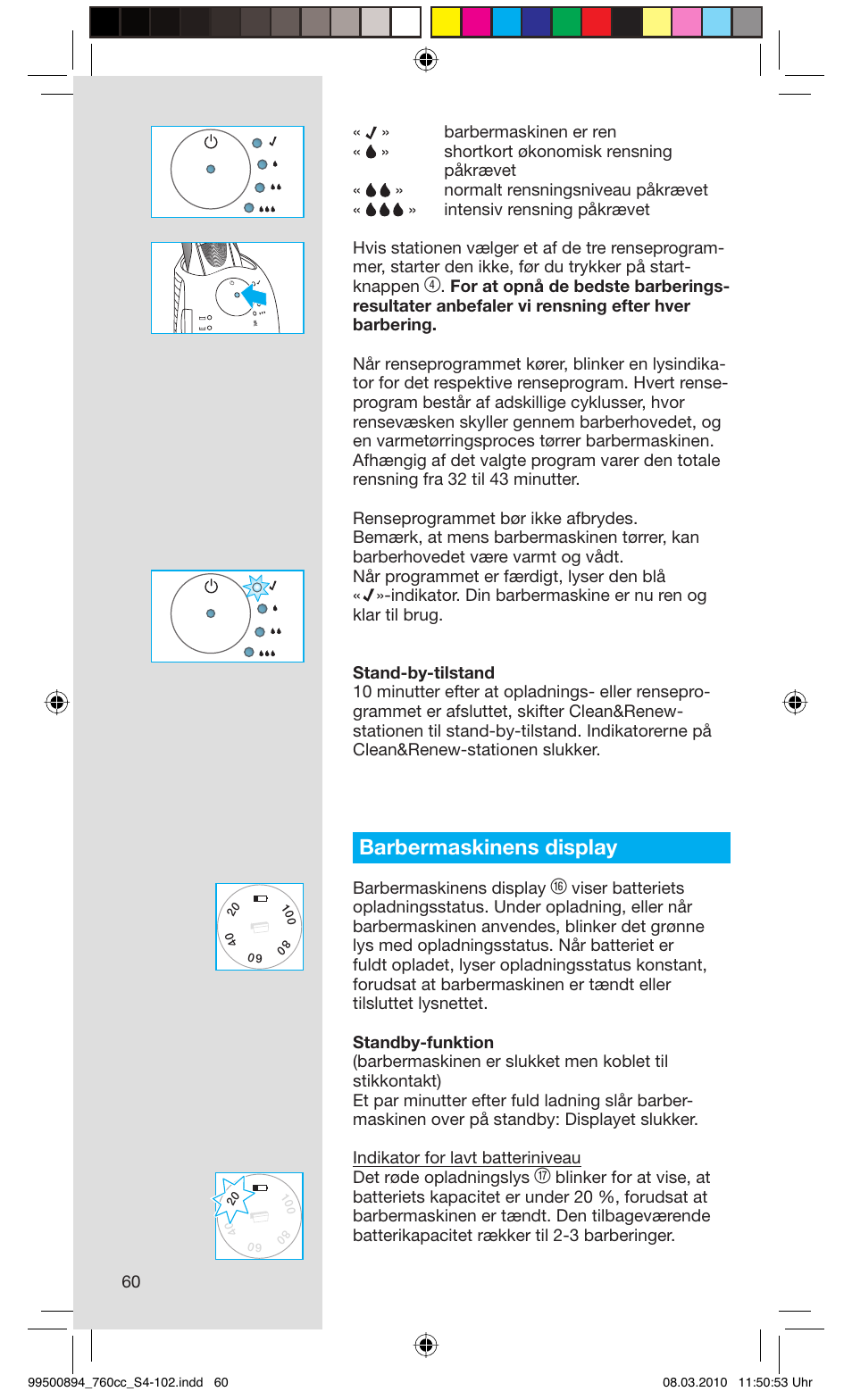 Barbermaskinens display | Braun 760cc-4  Series 7 User Manual | Page 60 / 101