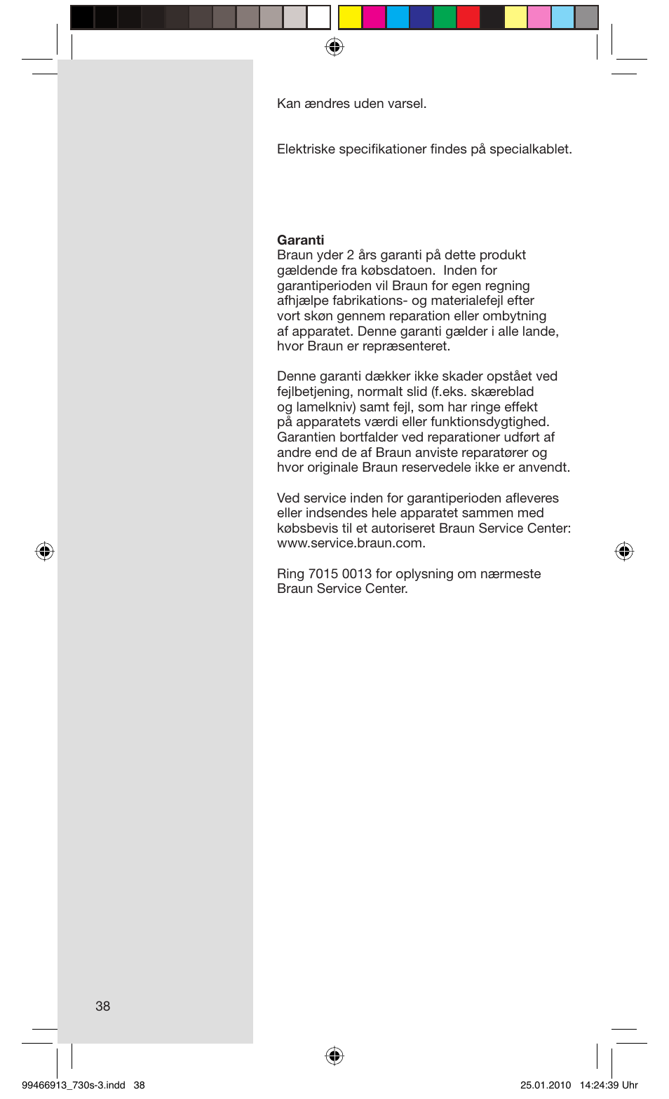 Braun 730s-3 Series 7 User Manual | Page 38 / 63