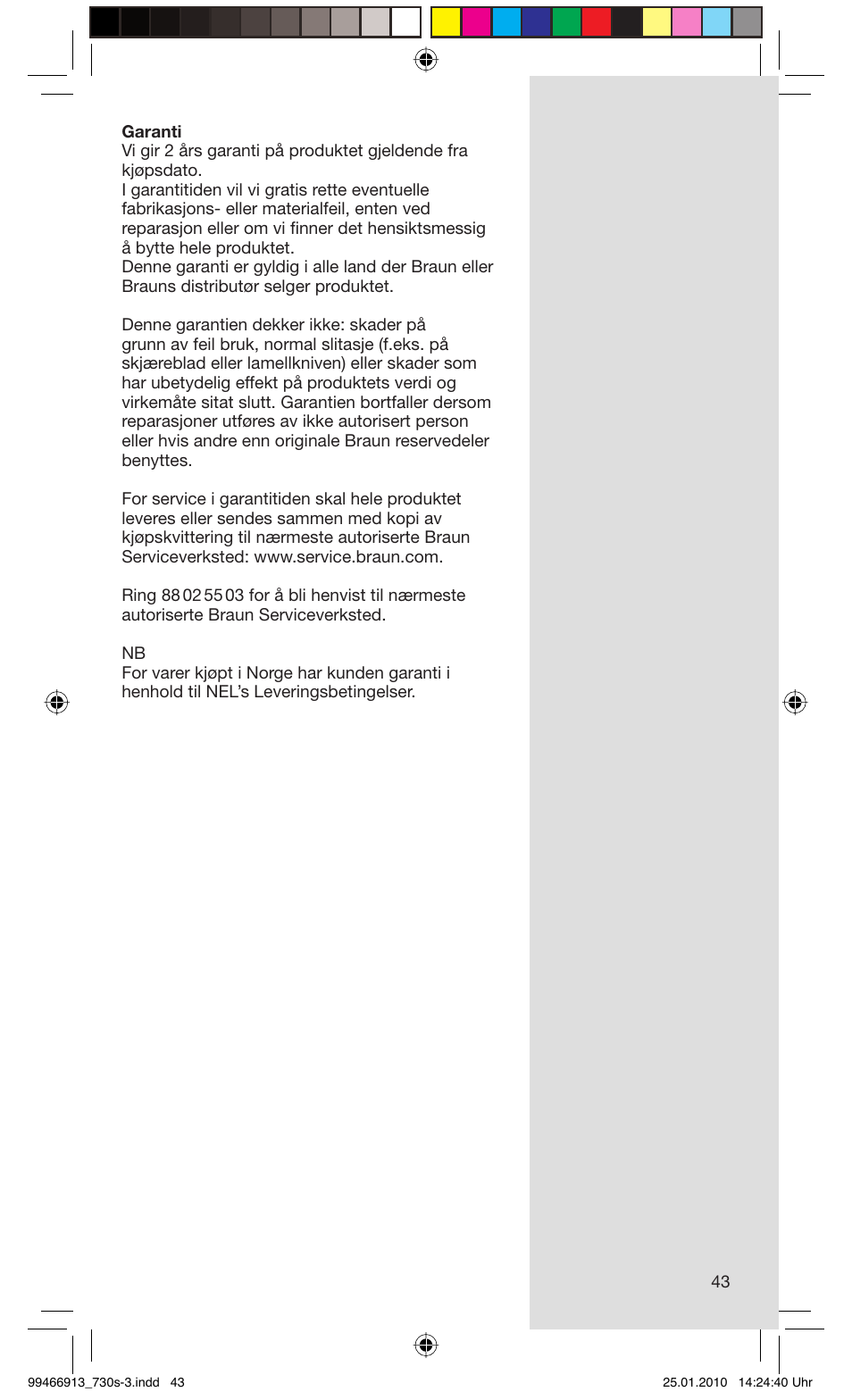Braun 730s-3 Series 7 User Manual | Page 43 / 63