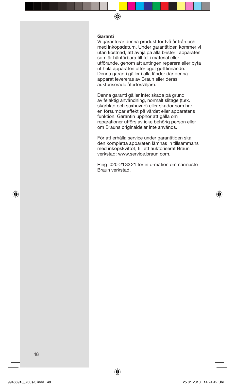 Braun 730s-3 Series 7 User Manual | Page 48 / 63