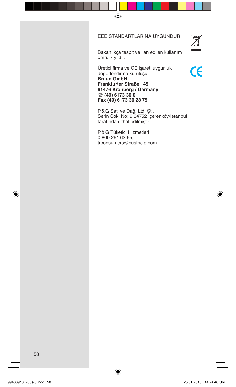 Braun 730s-3 Series 7 User Manual | Page 58 / 63