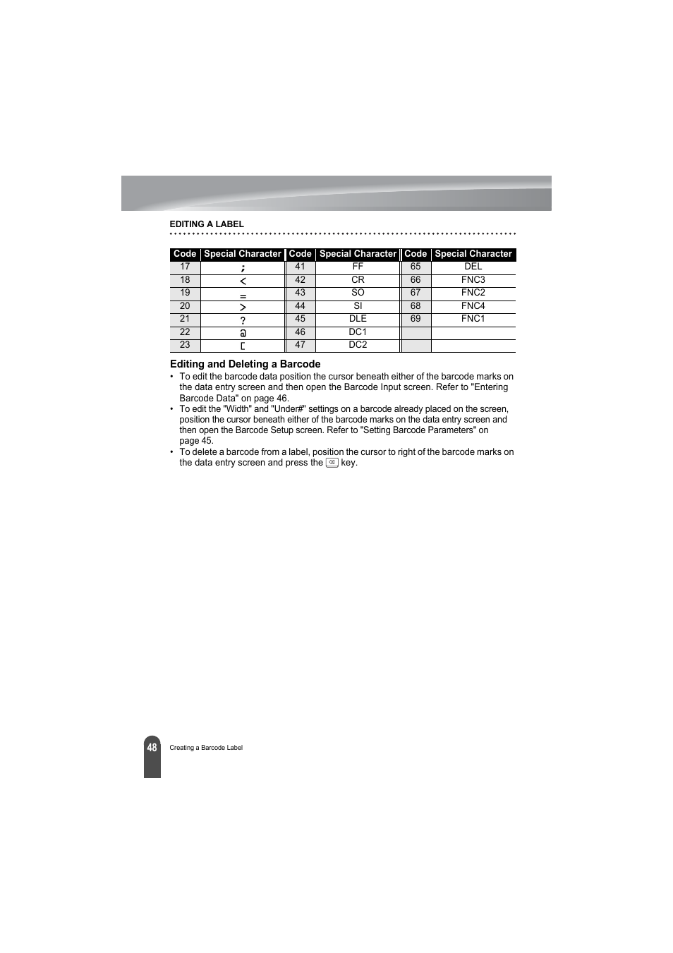 Editing and deleting a barcode | Brother PT-2100 User Manual | Page 50 / 79