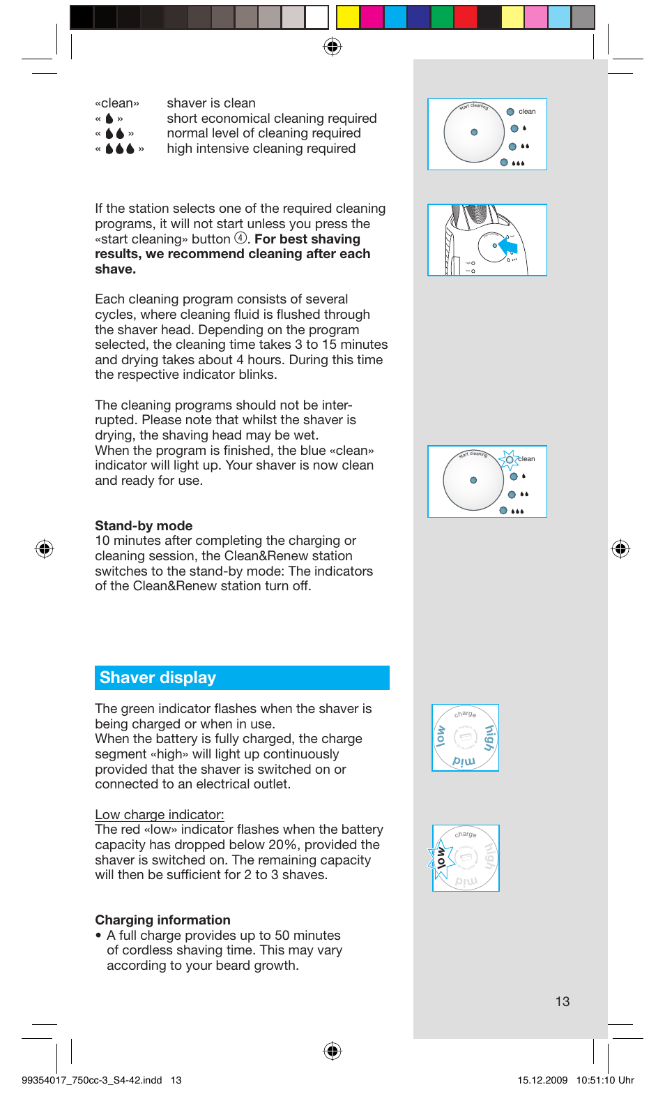 Shaver display | Braun 750cc-3 Series 7 User Manual | Page 13 / 40