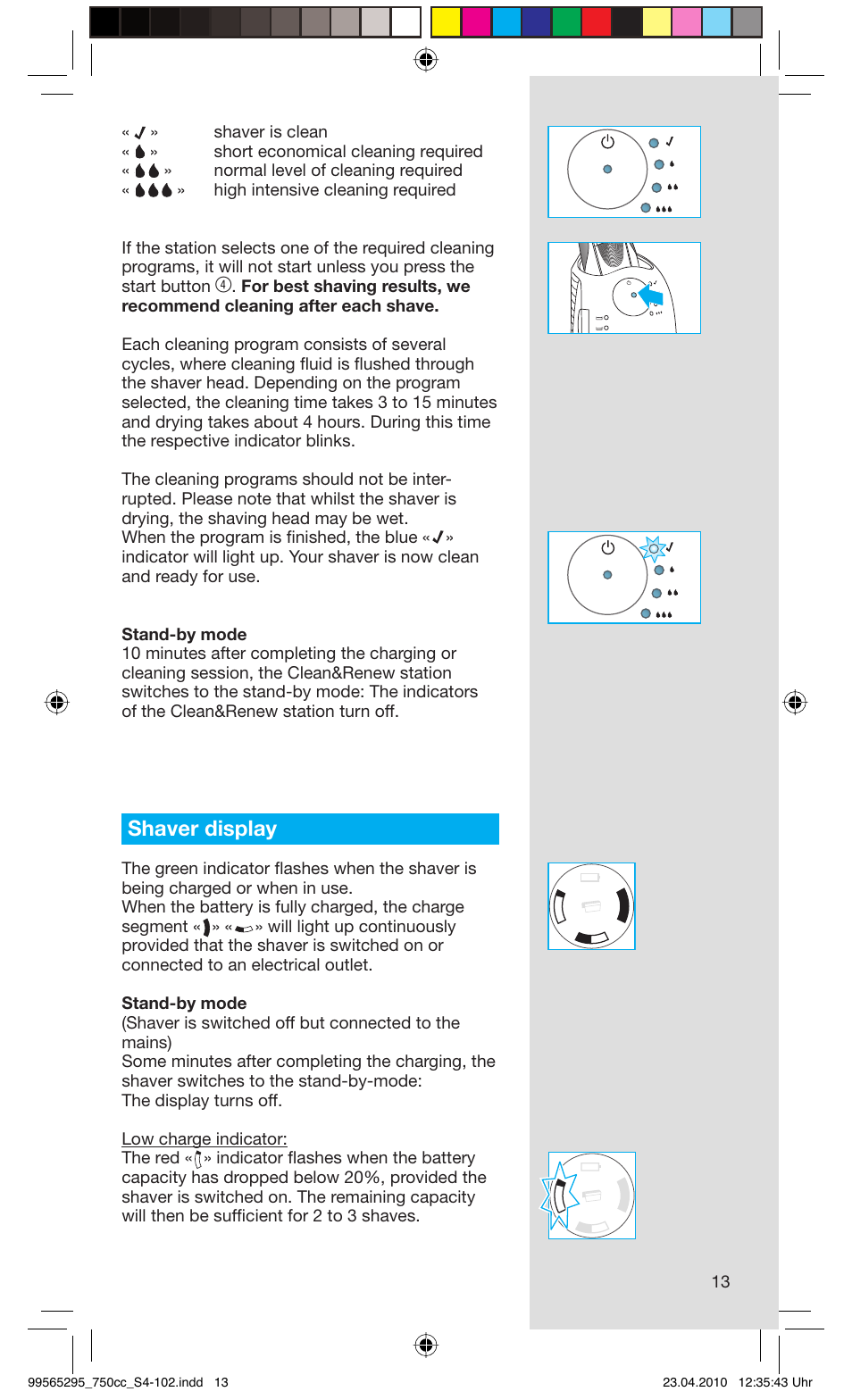 Shaver display | Braun 750cc-4 Series 7 User Manual | Page 13 / 101