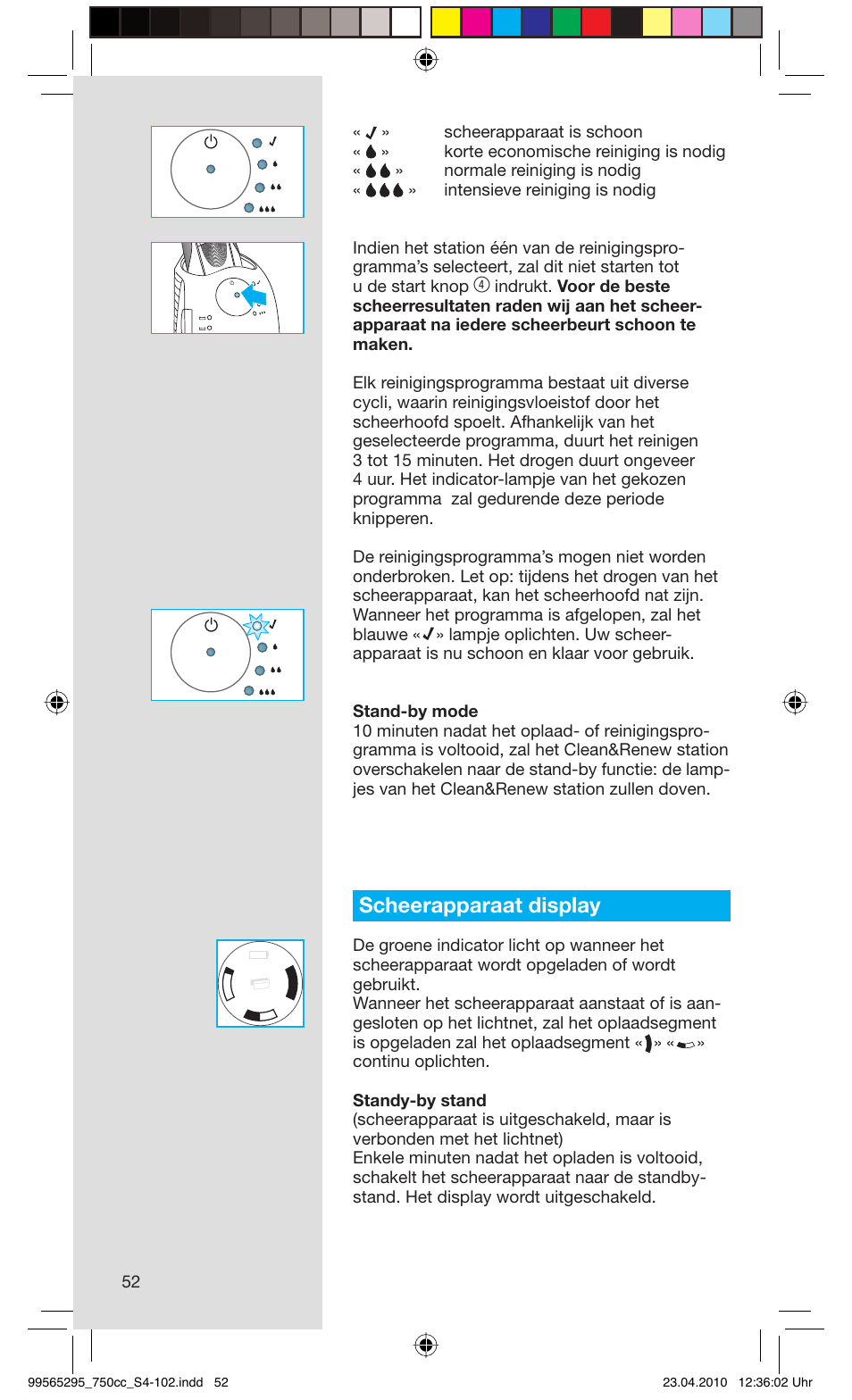 Scheerapparaat display | Braun 750cc-4 Series 7 User Manual | Page 52 / 101