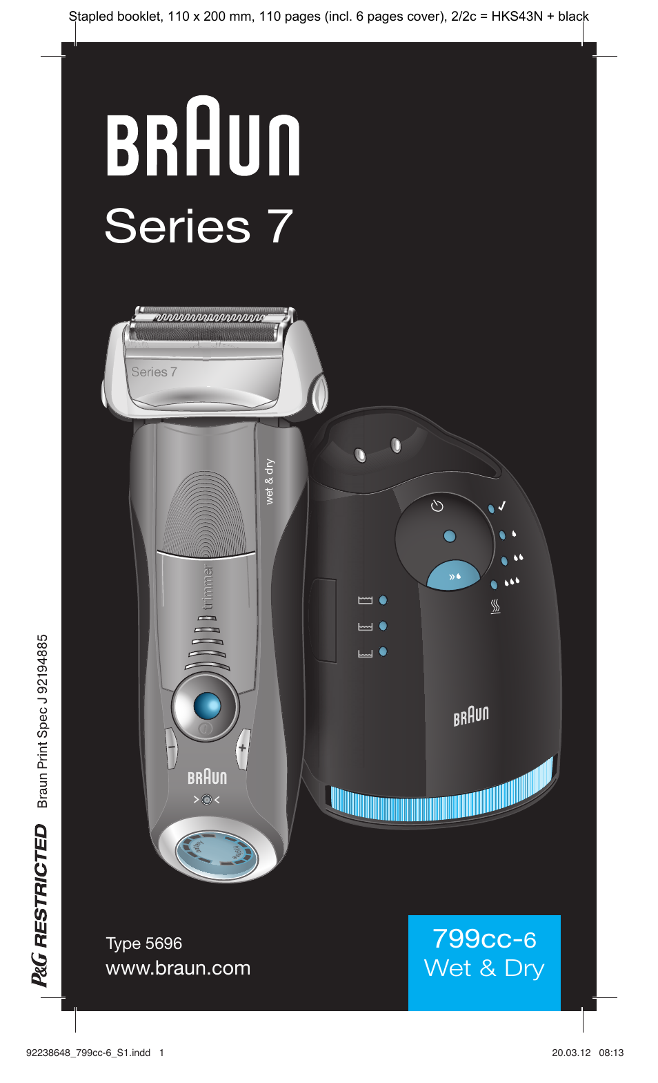 Braun 799cc-6 Wet & Dry, Series 7 User Manual | 107 pages