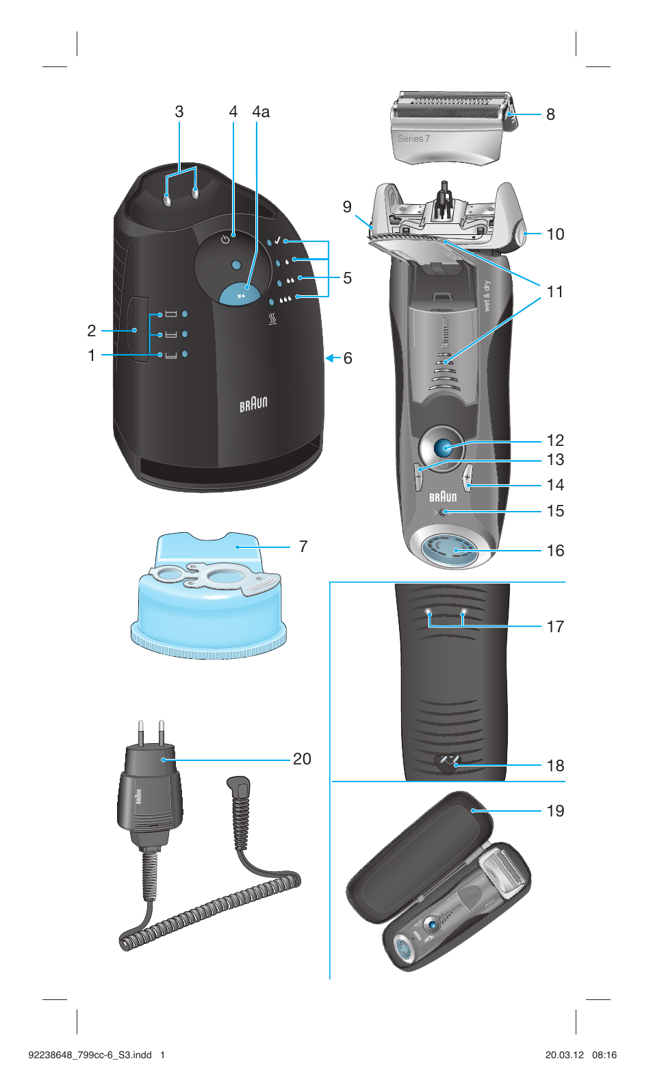 Braun 799cc-6 Wet & Dry, Series 7 User Manual | Page 3 / 107