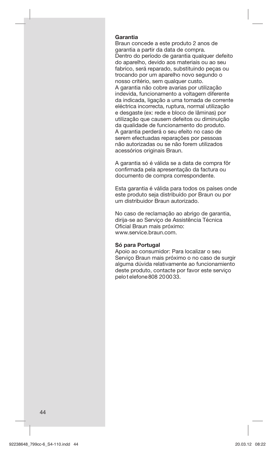 Braun 799cc-6 Wet & Dry, Series 7 User Manual | Page 44 / 107