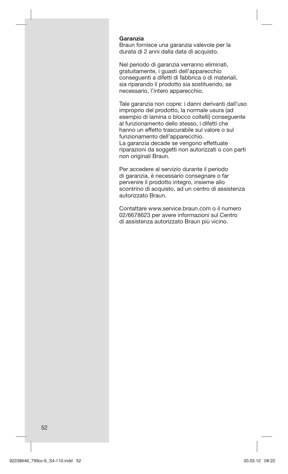 Braun 799cc-6 Wet & Dry, Series 7 User Manual | Page 52 / 107
