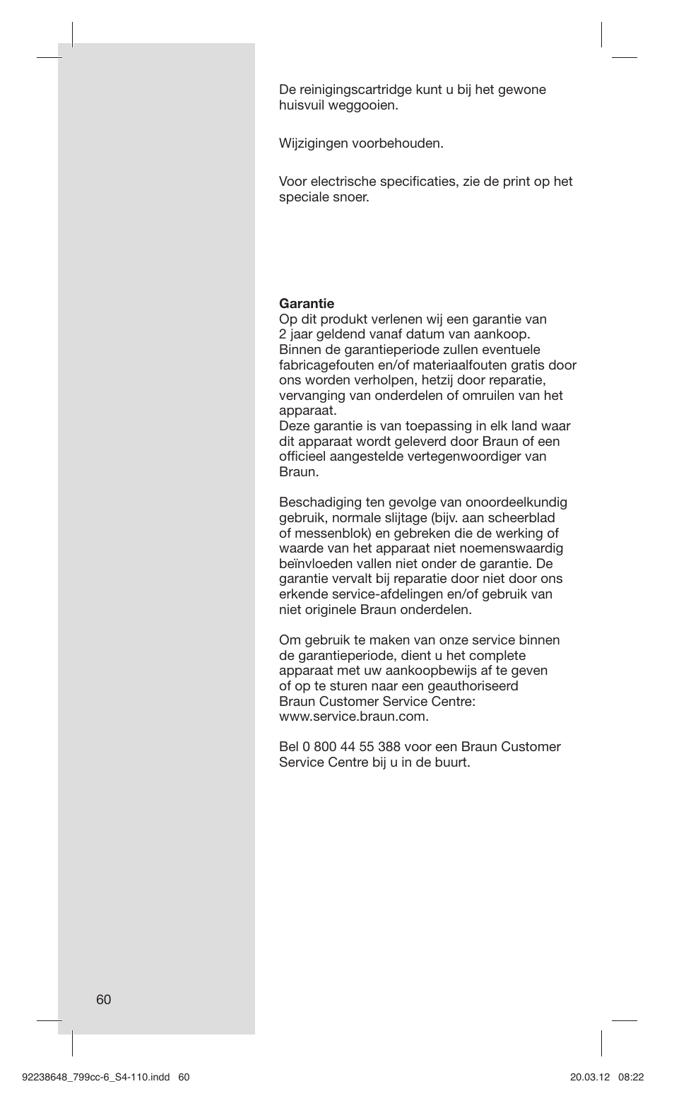 Braun 799cc-6 Wet & Dry, Series 7 User Manual | Page 60 / 107