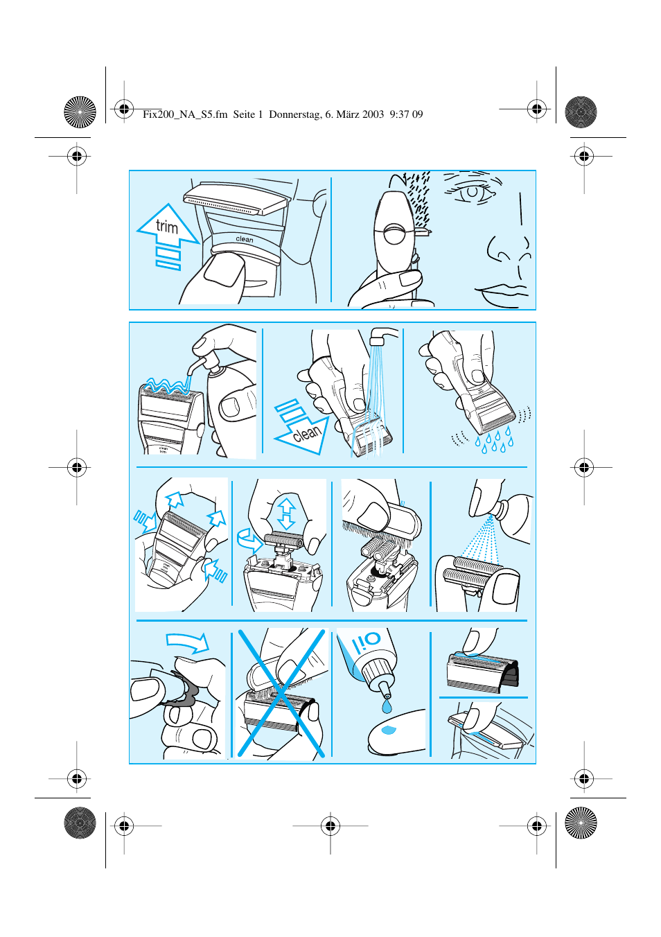 Clean, Trim | Braun 4615 TwinControl User Manual | Page 4 / 27