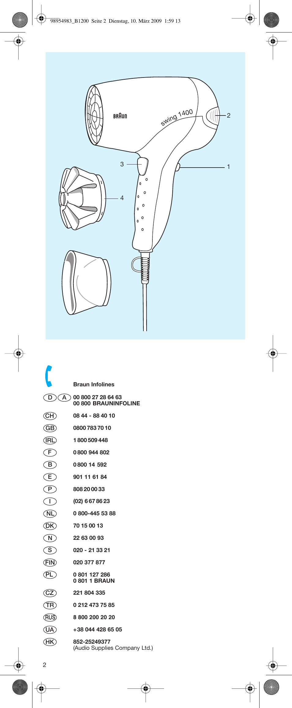 Braun BC1400  EU User Manual | Page 2 / 19