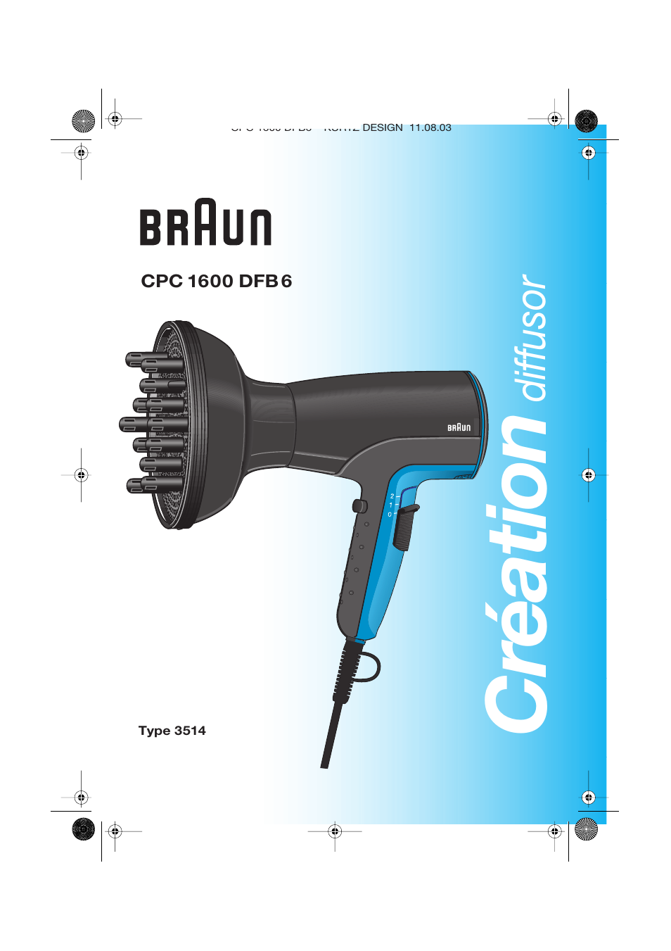 Braun CP1600 création diffusor User Manual | 23 pages