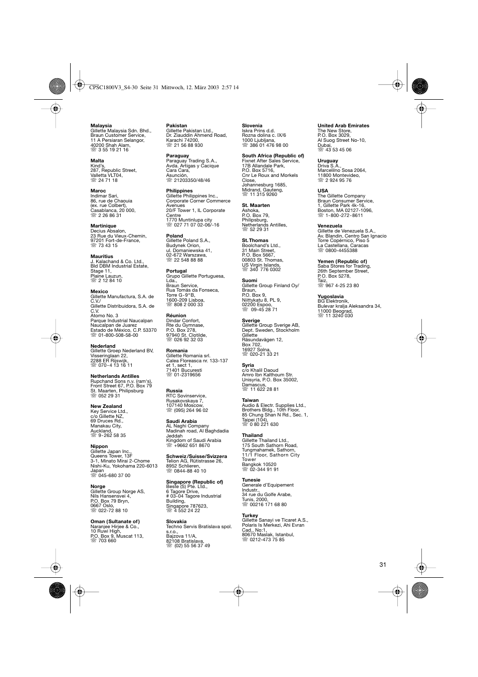 Braun CPSC1800 Volume&more User Manual | Page 31 / 31